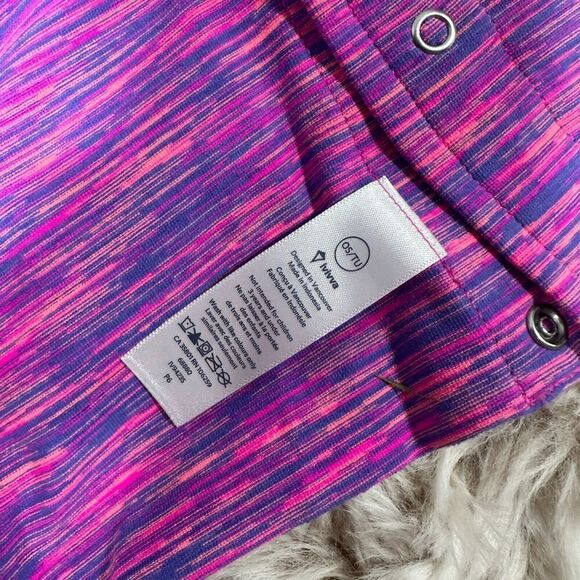 Ivivva Vinyasa Scarf Lululemon Village Chill Scarf Pink Purple Snap Closure Wrap - Picture 8 of 9